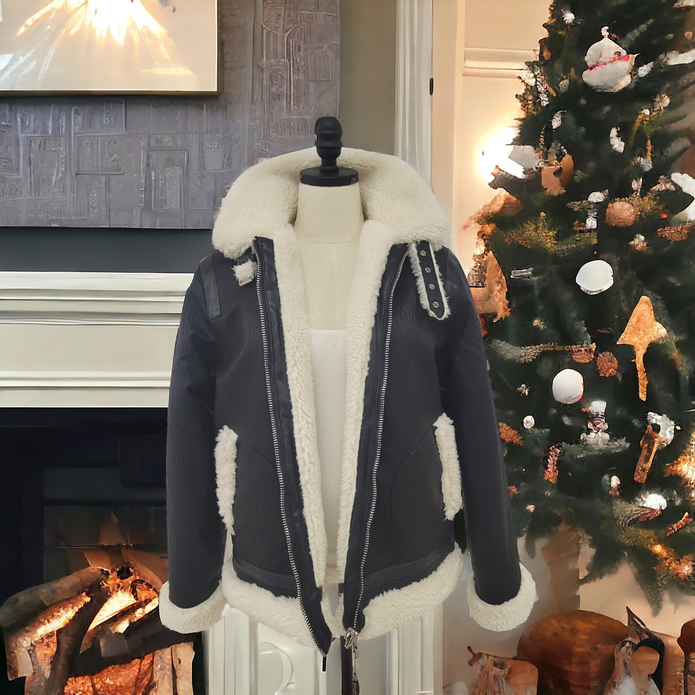 Faux Leather Soft Sheep Coat